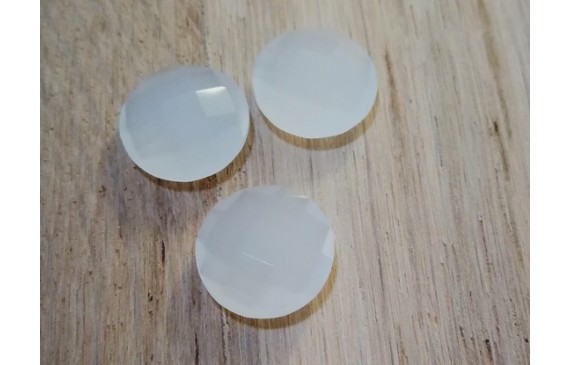 Disco Cristal facetado 11mm Blanco Opal