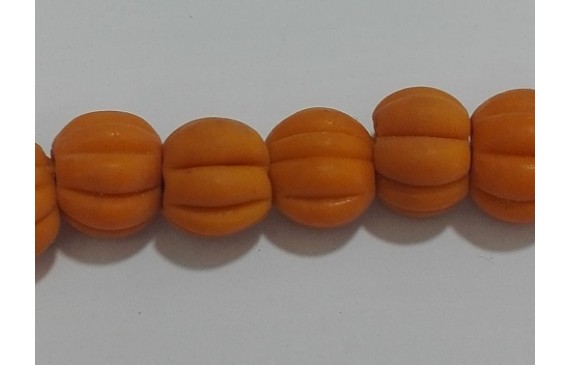 Bola rayada Cristal Antiguo 8*10mm Naranja